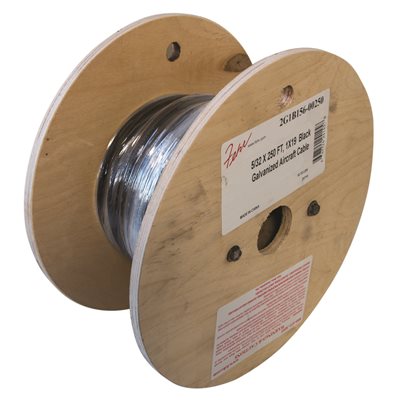 5 / 32 X 250 FT, 1X19 Black Hot Dip Galvanized Steel Cable 