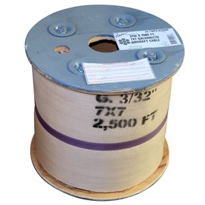 3 / 32 X 2500 FT, 7X7 Hot Dip Galvanized Steel Cable 