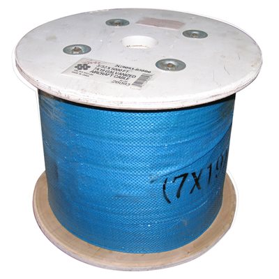 5 / 32 X 5000 FT, 7X7 Hot Dip Galvanized Steel Cable 