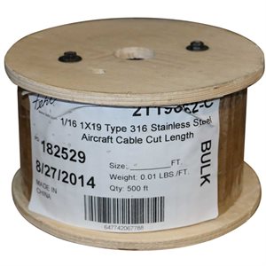 1 / 8 X 250 FT 1X19 Type 316 Stainless Steel Cable 