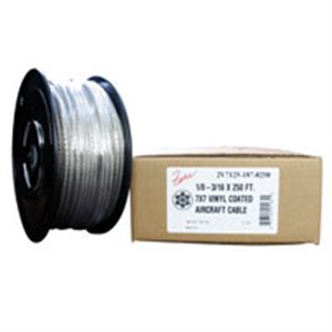 1 / 4-5 / 16 X 500 FT, 7X19 Clear PVC Coated Hot Dip Galvanized Steel Cable 