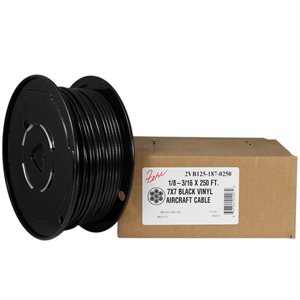 1 / 8-3 / 16 X 1000 FT 7X7 Black PVC Coated Hot Dip Galvanized Steel Cable 