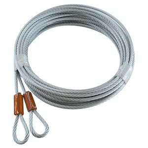 1 / 8 X 168 7X7 GAC Garage Door Plain Loop Extension Lift Cables - Brown