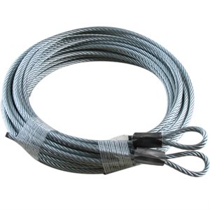 1 / 8 X 180 7X19 GAC Garage Door Plain Loop Extension Lift Cables - Black