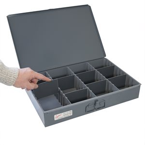 Metal Storage Box, 8 Adjustable Dividers