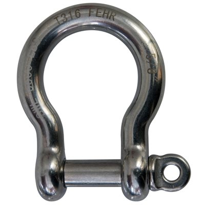 316 Bow Shackle 5/16 Forged US Type Oversized 3/8 Pin Marine Grade Stainless Steel 
